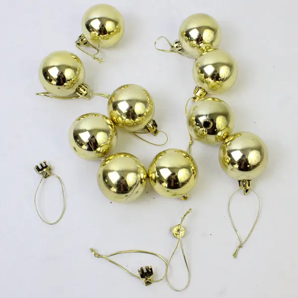 Lot of 24 Gold & Glitter Holiday Ornaments Christmas Tree