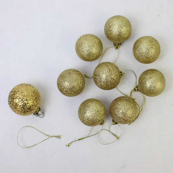 Lot of 24 Gold & Glitter Holiday Ornaments Christmas Tree