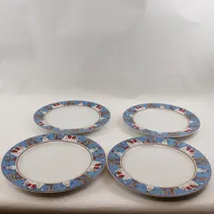 Set of 4 Vintage Sakura Debbie Mumm Snowman 10.5" Dinner Plates