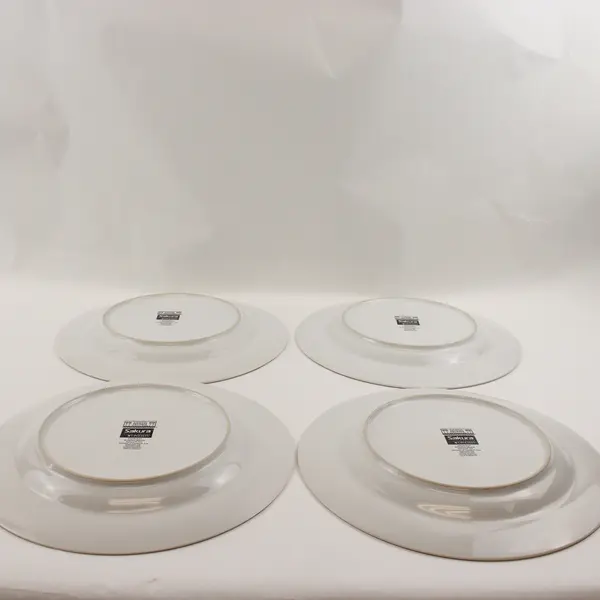 Set of 4 Vintage Sakura Debbie Mumm Snowman 10.5" Dinner Plates