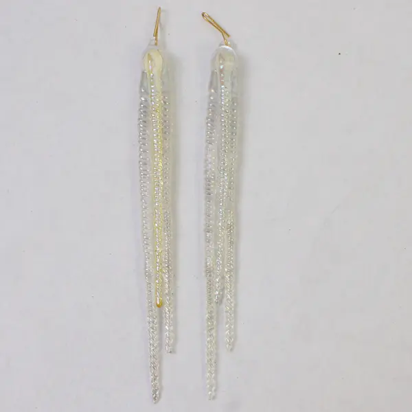 Lot of 5 Icicle Glitter Christmas Tree Ornaments Holiday Decor