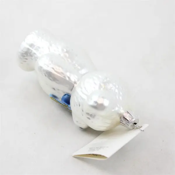 VTG The Golden Bell Collection Hand Blown Christmas Teddy Bear Ornament 4.5" VG