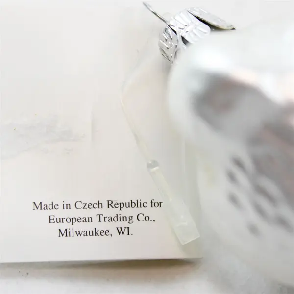 VTG The Golden Bell Collection Hand Blown Christmas Teddy Bear Ornament 4.5" VG