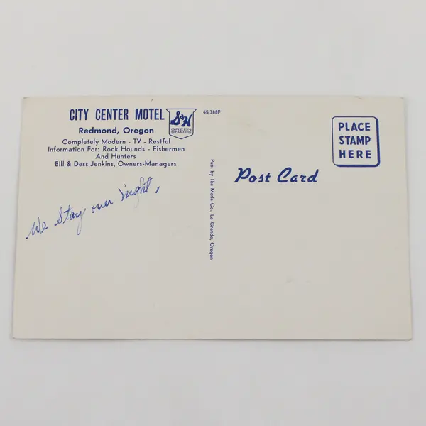 Vintage City Center Motel Redmond Oregon Postcard 1960s