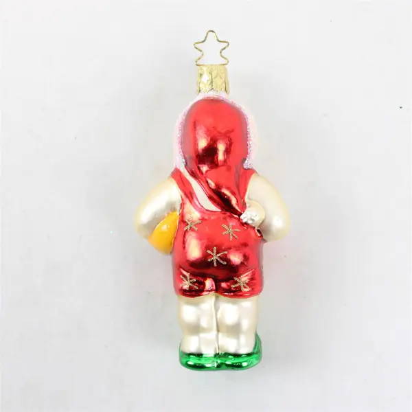 Inge Glas Santa in Swimsuit Hand Blown Glass Ornament 4" Tall Very Good