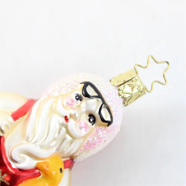 Inge Glas Santa in Swimsuit Hand Blown Glass Ornament 4" Tall Very Good