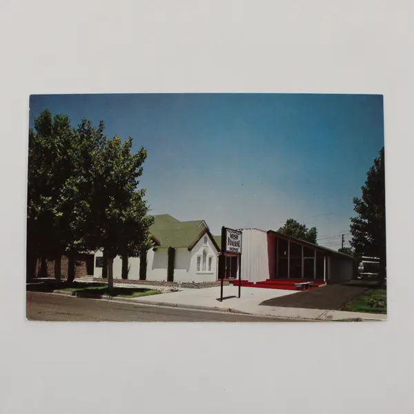 Vintage Mish Funeral Home Chapel Of The Roses Oildale California Postcard