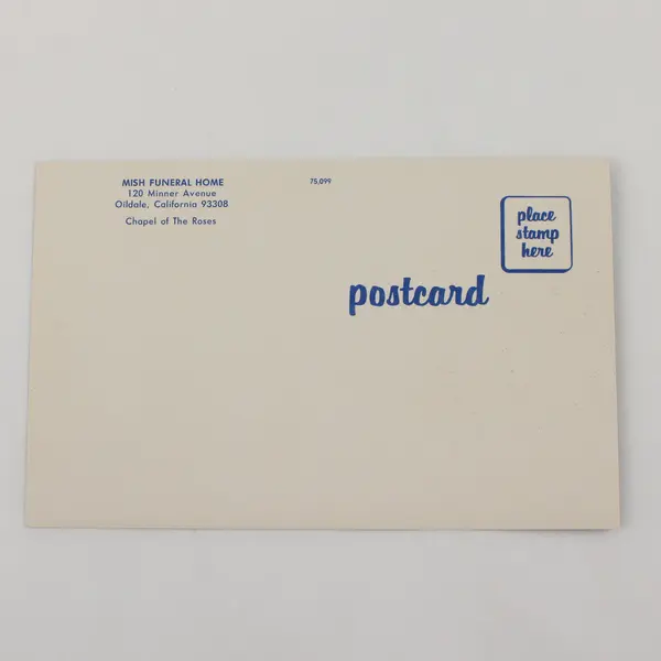 Vintage Mish Funeral Home Chapel Of The Roses Oildale California Postcard