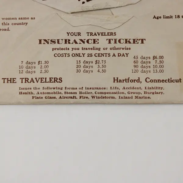 Vintage The Travelers Insurance Company Hartford Connecticut Envelope   