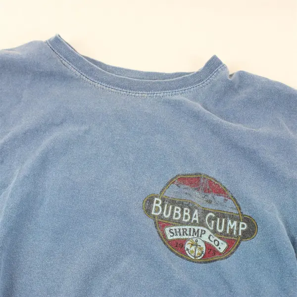 Bubba Gump Shrimp Co Adult Size S Blue 100% Cotton Short Sleeve  Graphic T-Shirt