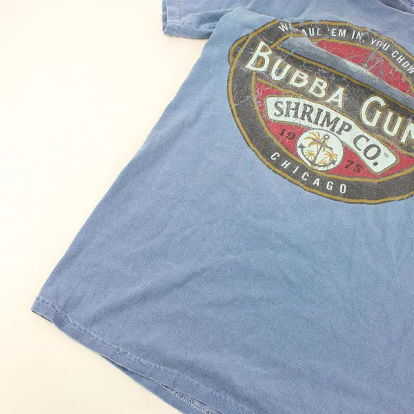 Bubba Gump Shrimp Co Adult Size S Blue 100% Cotton Short Sleeve  Graphic T-Shirt