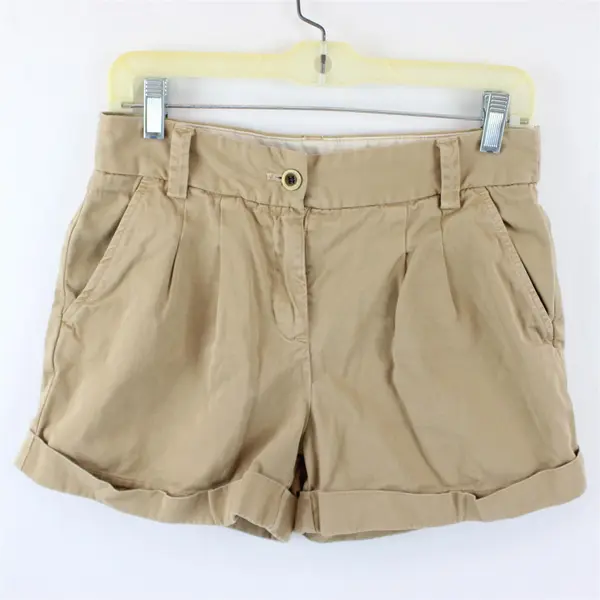 J.Crew Women's Size 4 Khaki Cuffed Harper Chino 100% Cotton Shorts