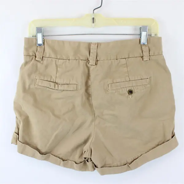 J.Crew Women's Size 4 Khaki Cuffed Harper Chino 100% Cotton Shorts