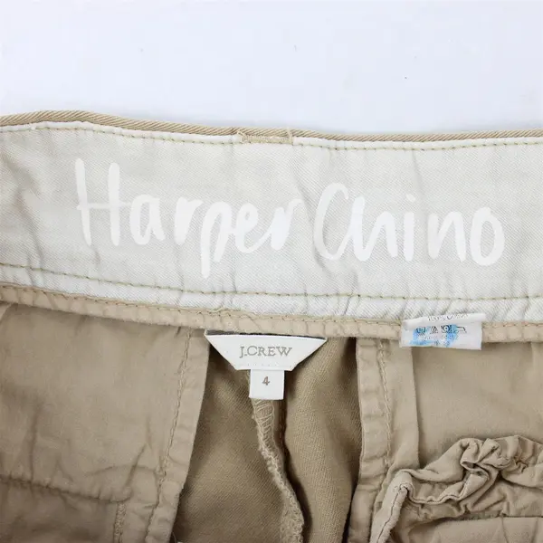 J.Crew Women's Size 4 Khaki Cuffed Harper Chino 100% Cotton Shorts