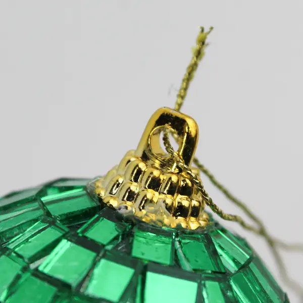 Set of 7 Roman Inc Green Mirror Disco Ball Christmas Ornaments 7in New