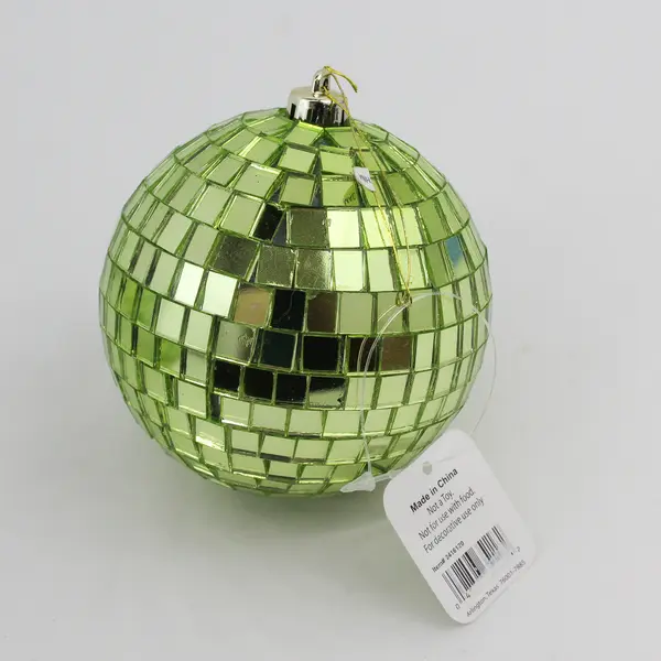 RAZ Imports Set of 3 Light Green Disco Mirror Ball Ornaments