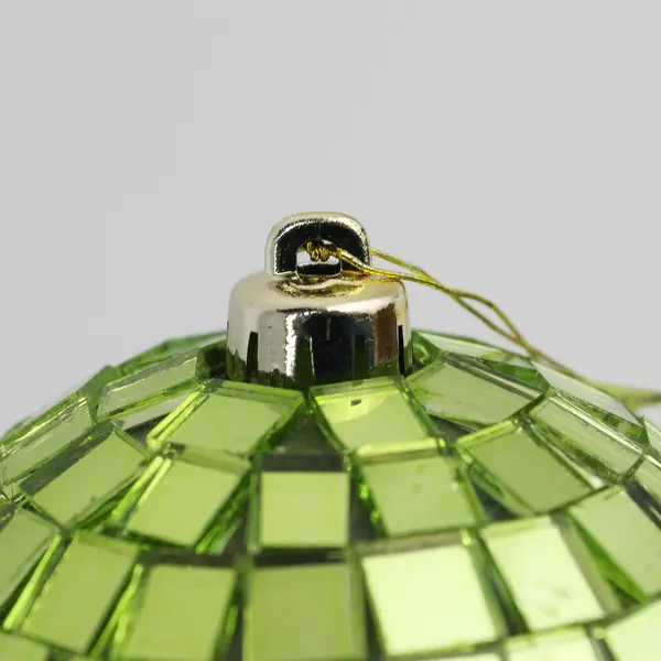 RAZ Imports Set of 3 Light Green Disco Mirror Ball Ornaments