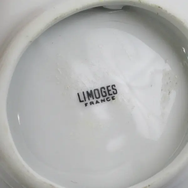 Limoges France Miniature Yellow Seashell Trinket Dish - Fragonard Couple