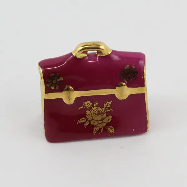 Lot of 3 Limoges France Pink & Blue Gold Dollhouse Porcelain Accessories