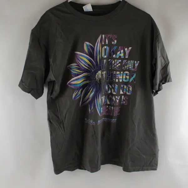 Port & Company Suicide Awareness Gray Graphic T-Shirt Women's XL