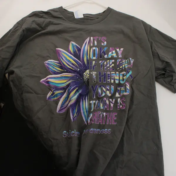 Port & Company Suicide Awareness Gray Graphic T-Shirt Women's XL