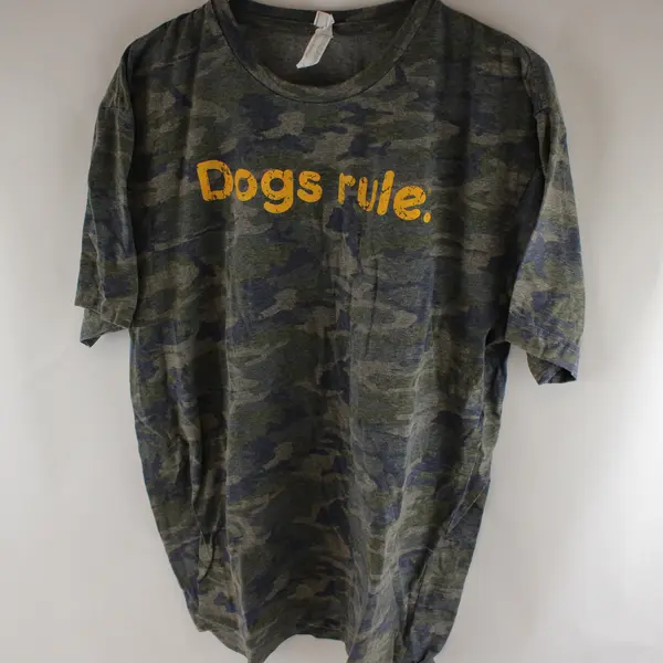 Live And Tell Dogs Rule Camo Print T-Shirt Short-Sleeved T-Shirt Adult XL