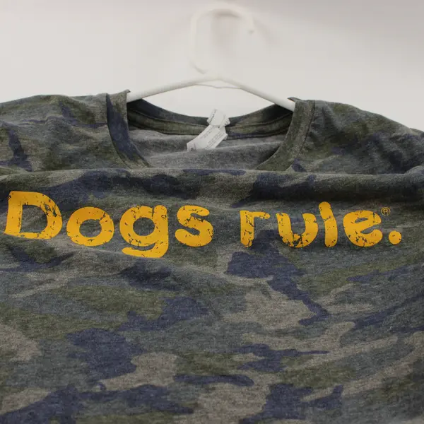 Live And Tell Dogs Rule Camo Print T-Shirt Short-Sleeved T-Shirt Adult XL