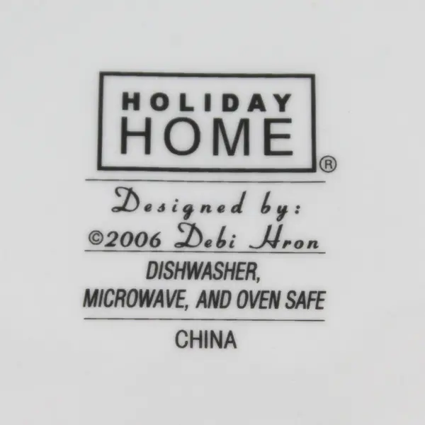 Set of 4 Debi Hron 2006 Holiday Home Christmas Tree Snack Plates 8.5"