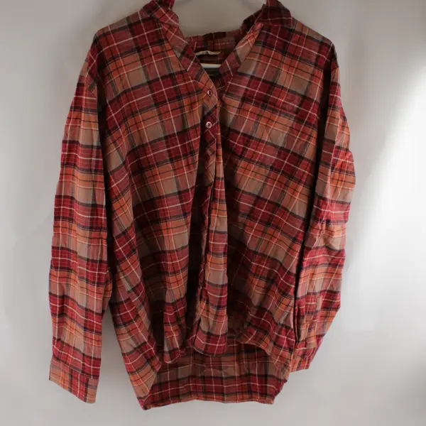 Weatherproof Orange Plaid Button-Up Flannel Women's XL