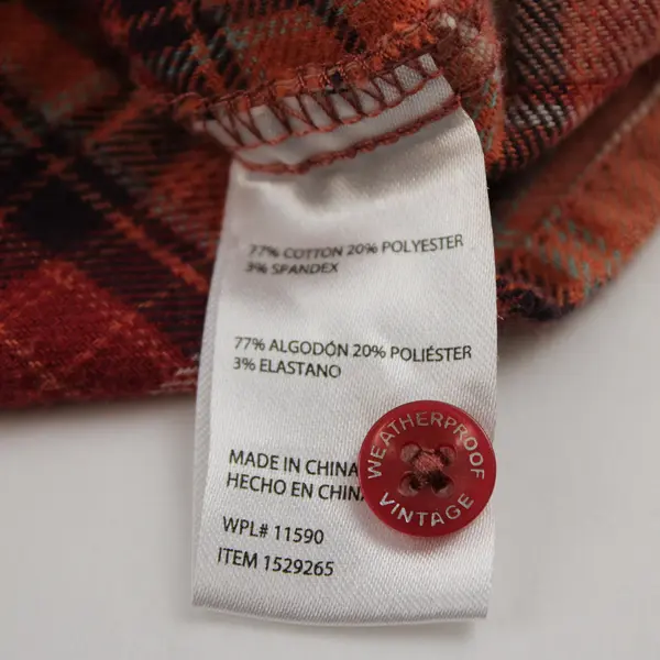 Weatherproof Orange Plaid Button-Up Flannel Women's XL