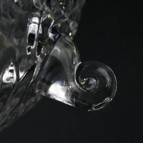 Vintage Footed Crystal Candy Dish Pinwheel Star Pattern 6"