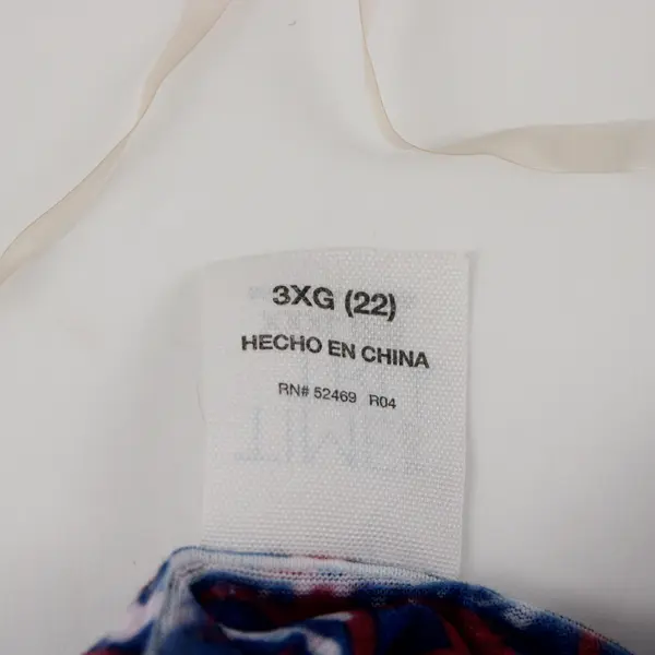 Time And Tru Blue & Pink Paisley Bedazzled Ruffle Sleeve Shirt Women's XXXL 22