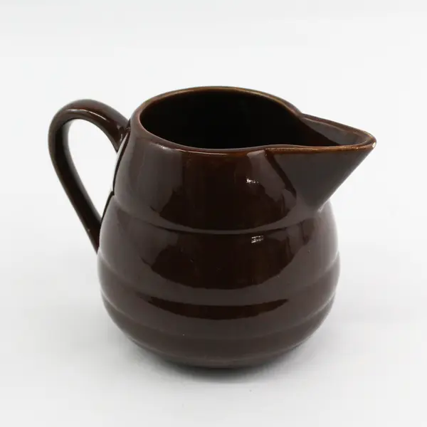 Vintage Bauer Pottery Beehive Pitcher 4.75" Chocolate Brown 