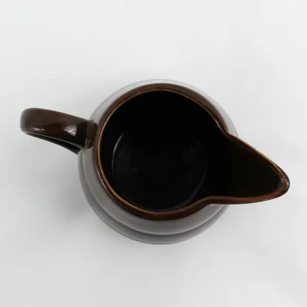 Vintage Bauer Pottery Beehive Pitcher 4.75" Chocolate Brown 