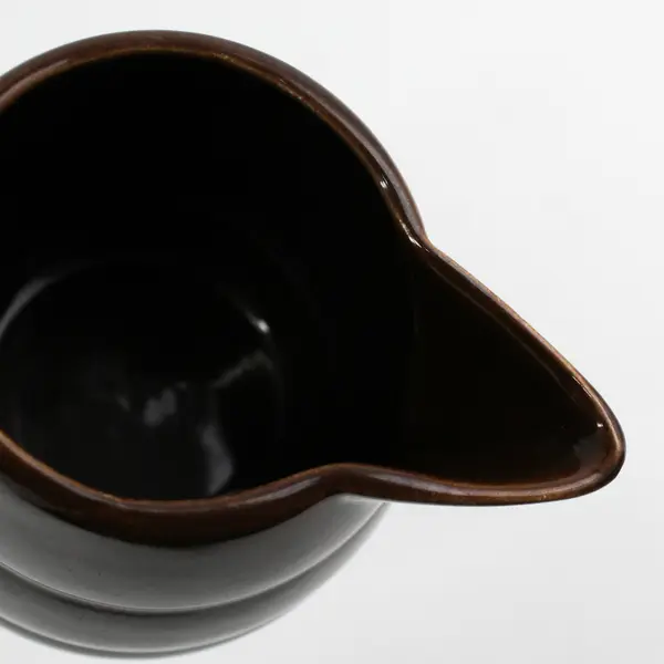 Vintage Bauer Pottery Beehive Pitcher 4.75" Chocolate Brown 