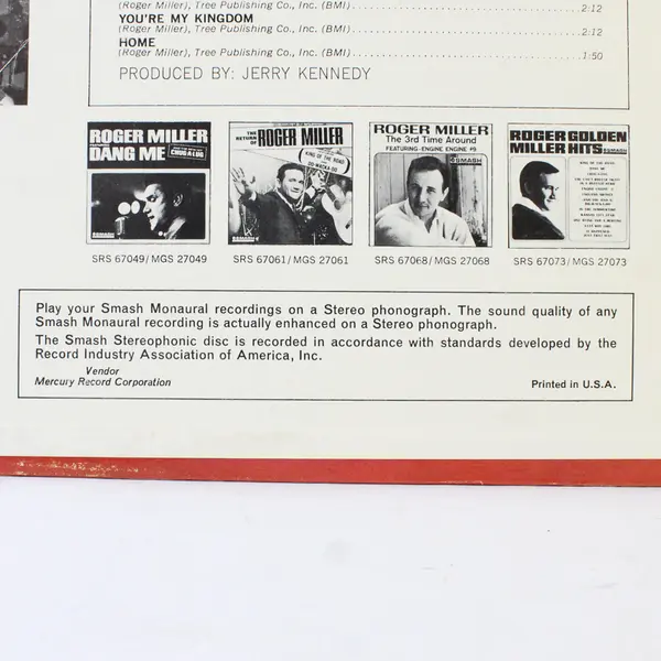 Words And Music By Roger Miller  12" Vinyl Records