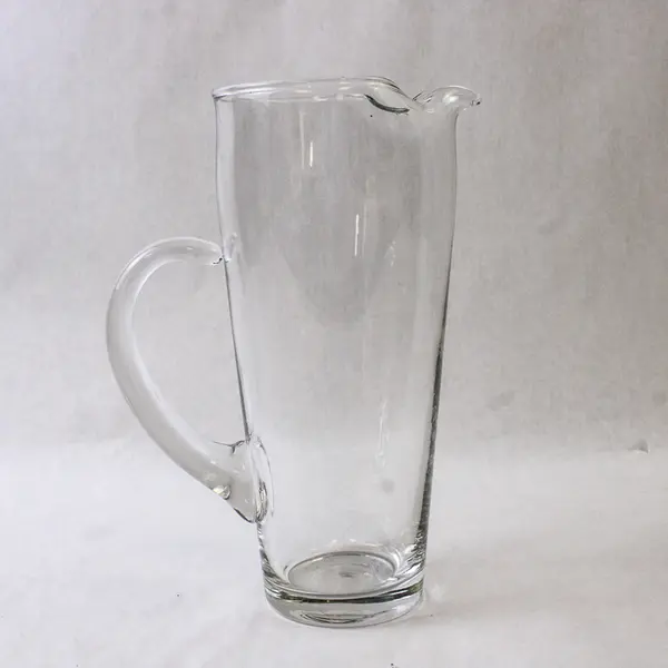 Vtg Clear Pinched Lip  Glass Pitcher 8.75"