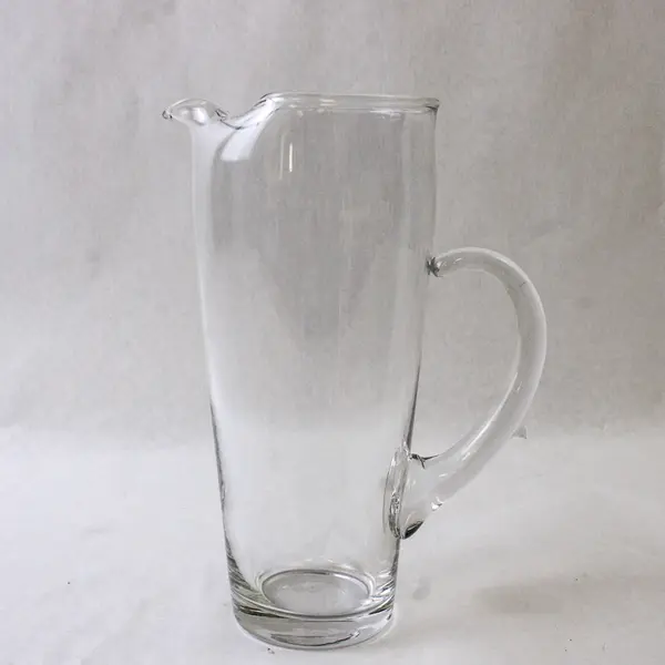 Vtg Clear Pinched Lip  Glass Pitcher 8.75"