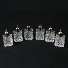 Set of 6 Vintage Crystal Silver Plated Salt & Pepper Shakers Japan