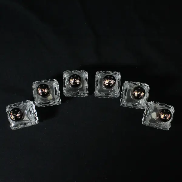 Set of 6 Vintage Crystal Silver Plated Salt & Pepper Shakers Japan