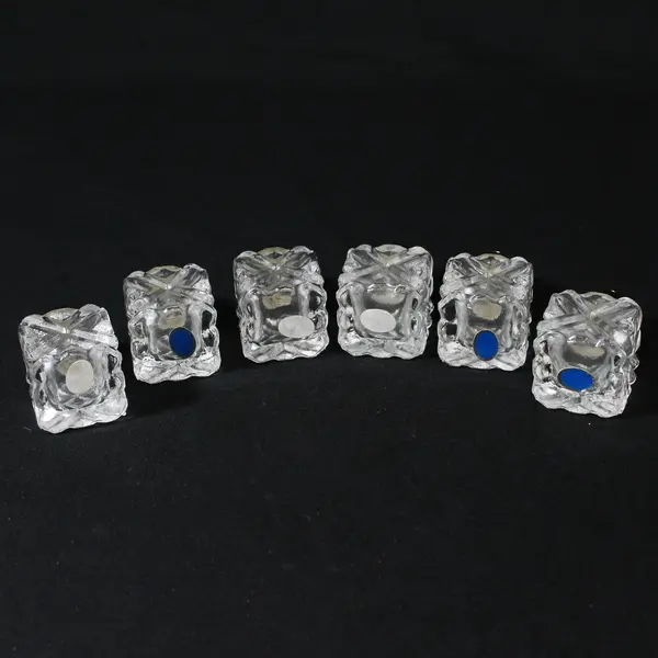 Set of 6 Vintage Crystal Silver Plated Salt & Pepper Shakers Japan