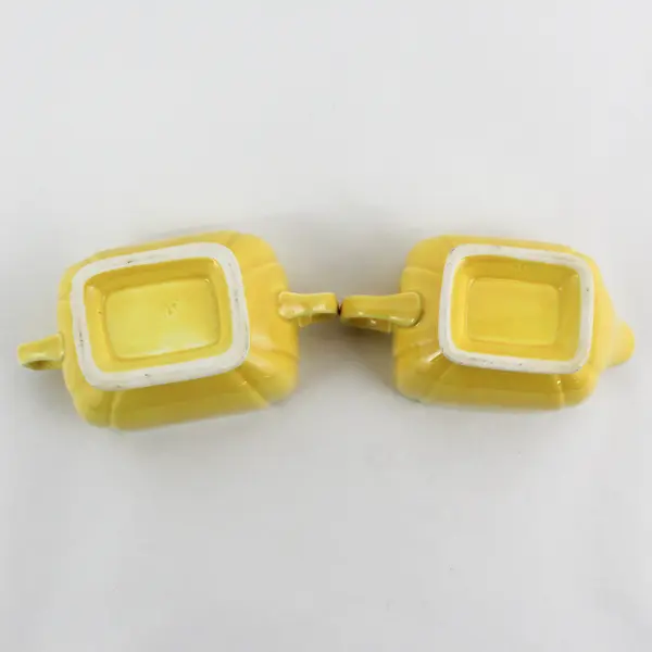 Homer Laughlin RIVIERA Creamer And Sugar Bowl Yellow MCM