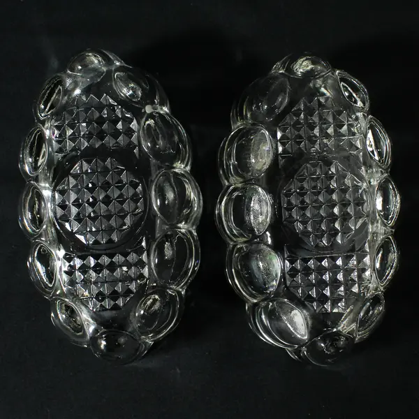 Set of 2 Vintage Princess House Ribbed Crystal Spoon Holders