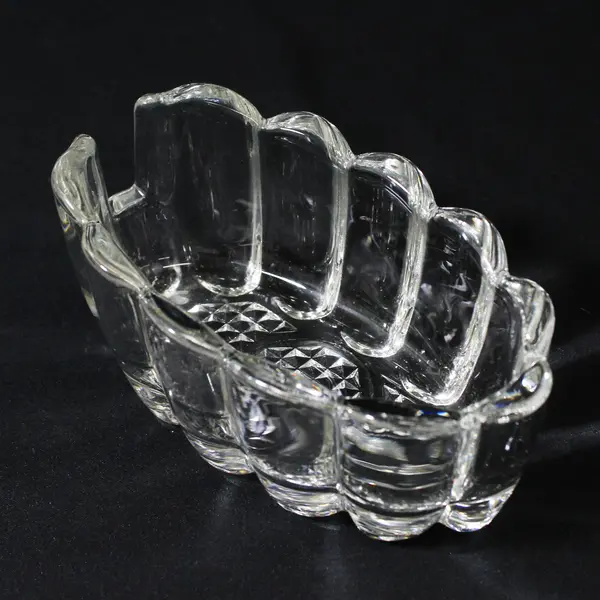 Set of 2 Vintage Princess House Ribbed Crystal Spoon Holders