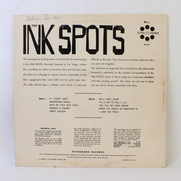 The Ink Spots - At Las Vegas 12" Vinyl Record