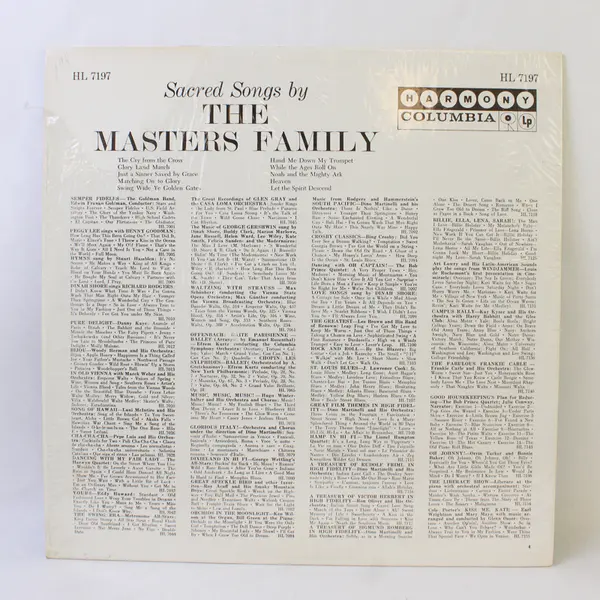 The Masters Family Sacred Songs 12"  Vinyl Record