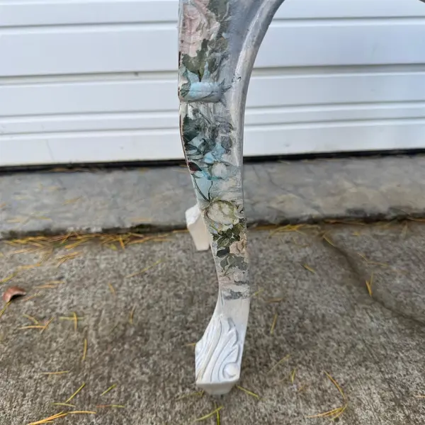 Refinished Small Rococo Revival Floral Paper Accent Table - Local Pickup Only