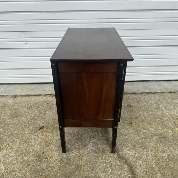 Dark Wood Cabinet With Brass Lock Hardware - Local Pickup Only