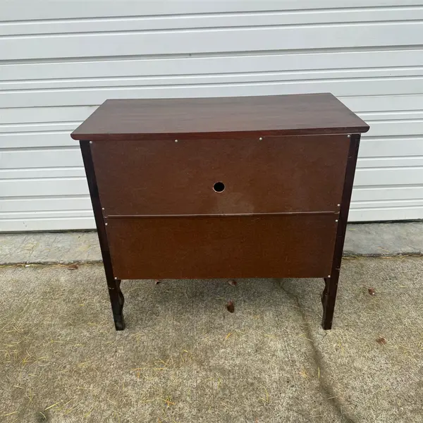 Dark Wood Cabinet With Brass Lock Hardware - Local Pickup Only