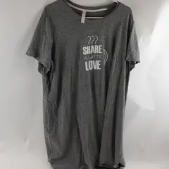 Sleep by Cacique Share A Latte Love Gray Short-Sleeved Sleep Dress Women's 22/24